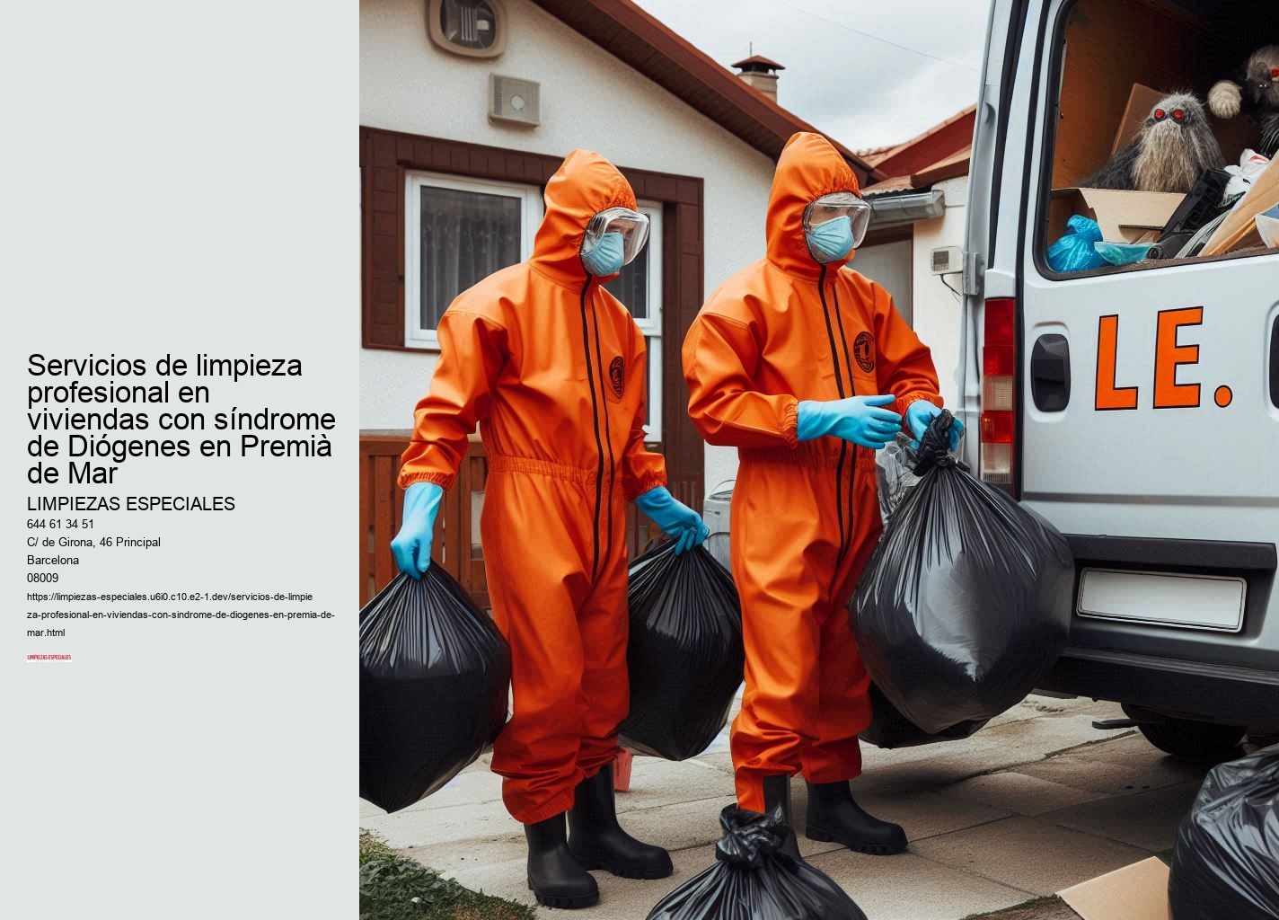 Servicios de limpieza profesional en viviendas con síndrome de Diógenes en Premià de Mar