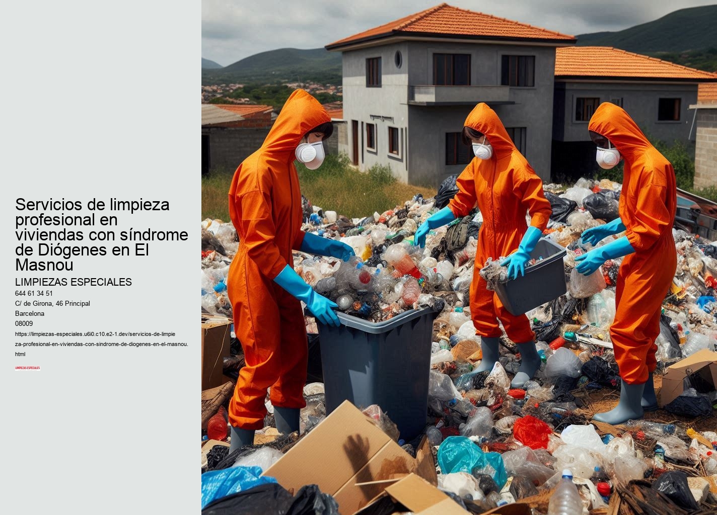 Servicios de limpieza profesional en viviendas con síndrome de Diógenes en El Masnou