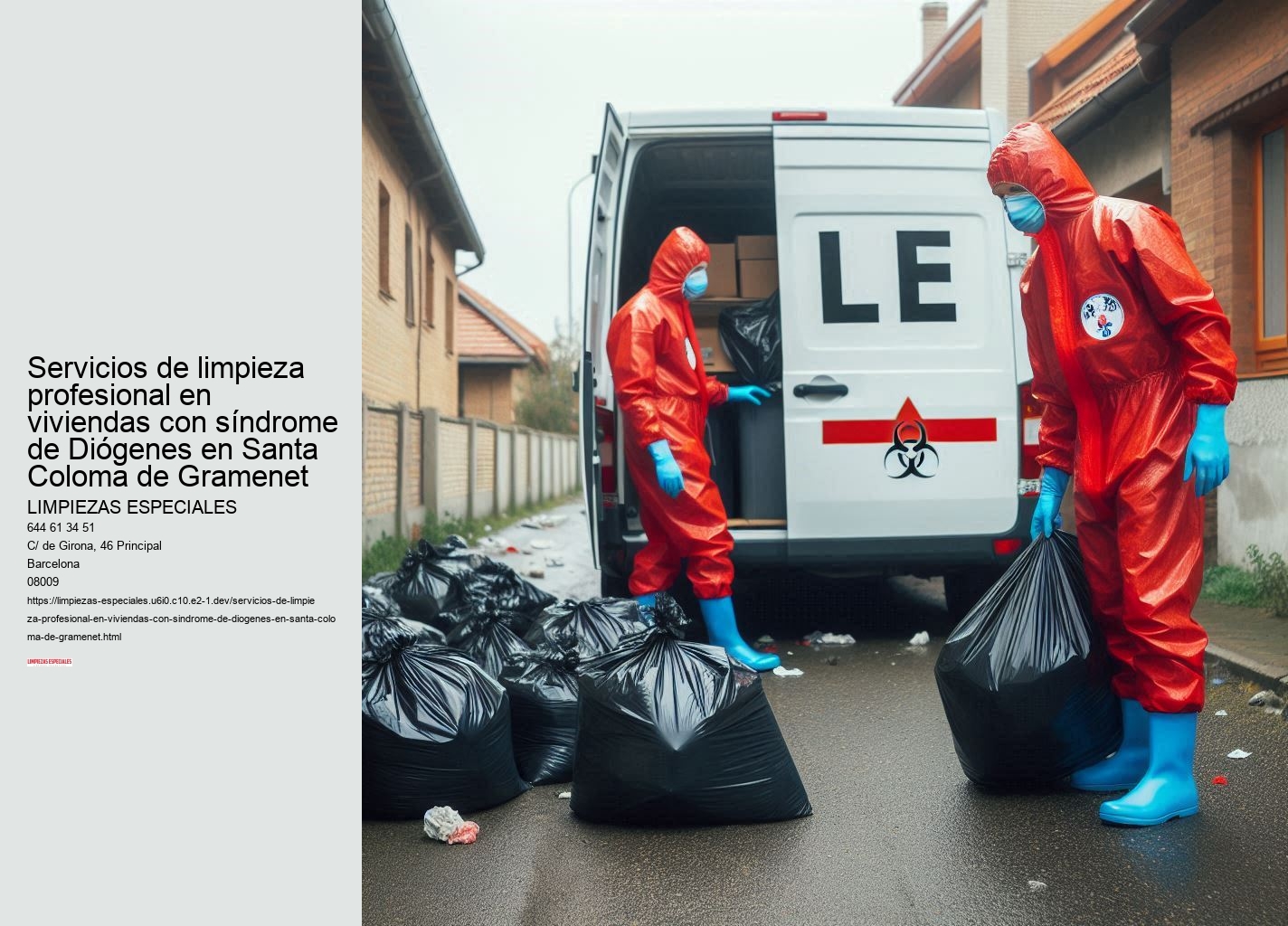 Servicios de Limpiezas Especiales para el síndrome de Diógenes